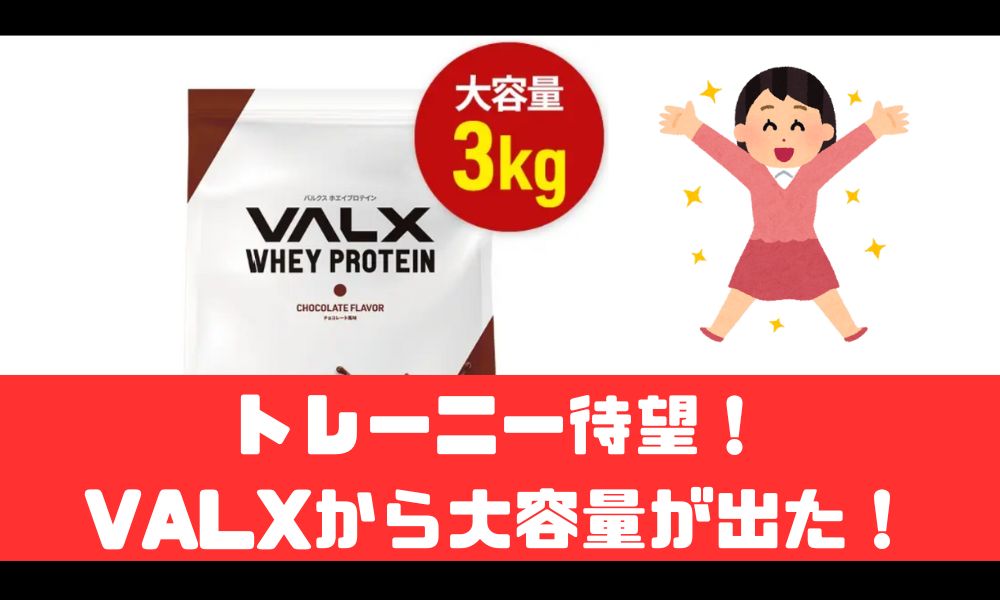 VALXのホエイプロテインに待望の大容量パッケージ(3kg)が登場…！